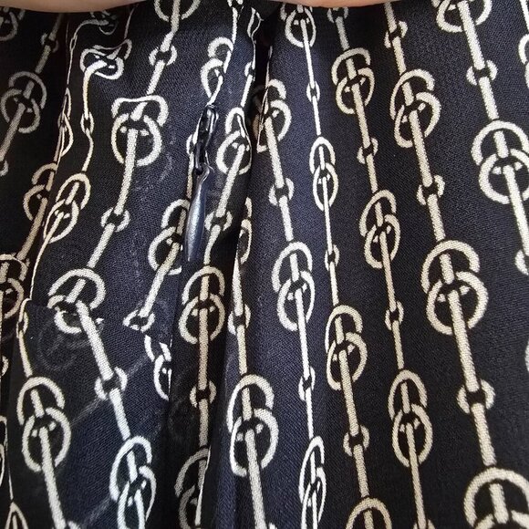 Ann Taylor Factory Shift Dress - Navy and White Bridle or Chain Link Pattern - Picture 7 of 9